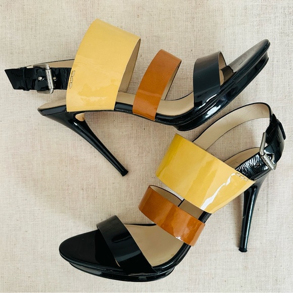 Michael Kors Patent Leather Lizzie High Heeled Sandals - Picture 5 of 8